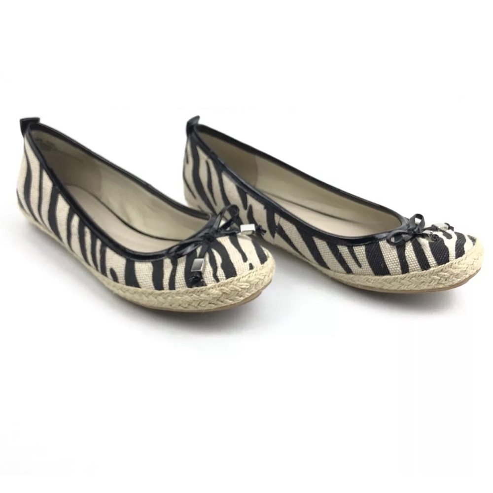Andrew Geller Women’s Giani Zebra Canvas Ballet Flat Espadrilles Size 6.5M